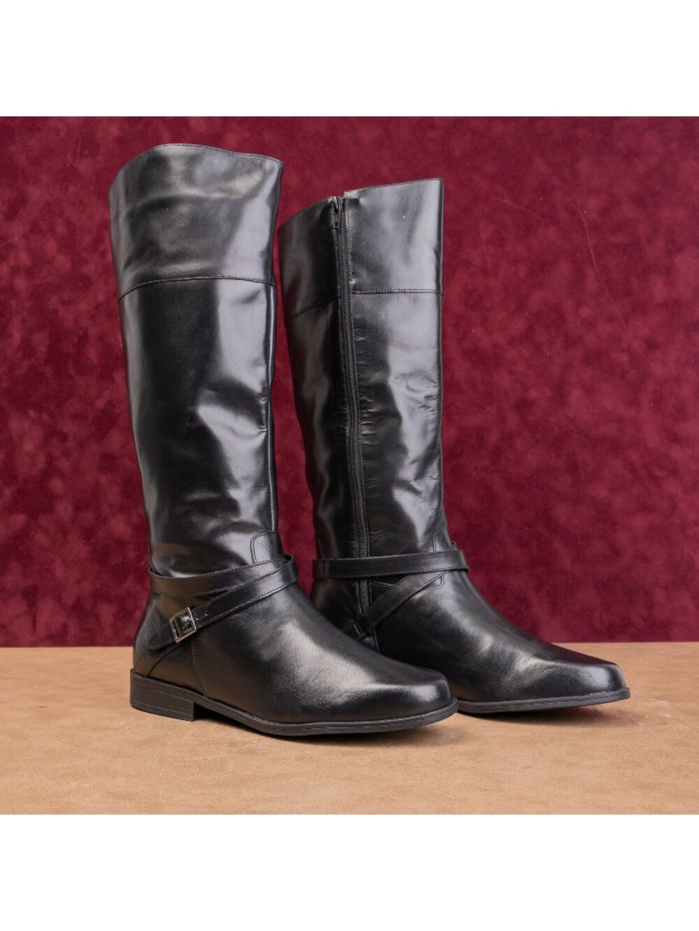 Coup D Etat Women Black Leather Vintage Retro90s Riding Fashion Boots sz 10